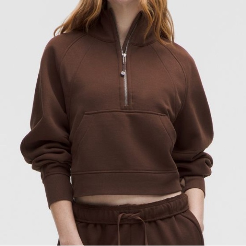Lululemon Athletica Brown Scuba Oversized Half Zip Hoodie